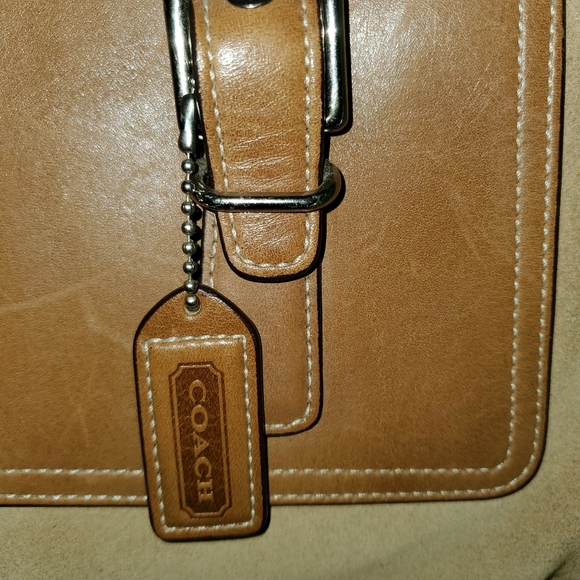 COACH EUC SUEDE HAMPTON LEATHER SATCHEL - Picture 5 of 6